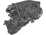 Yanmar Marine Engine Diesel 8LV 320HP 3D Model preview