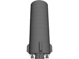 Zenit Rocket Engine Stage Two 3D Model