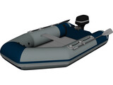 Zodimo Zodiac Boat with Outboard Motor 3D Model preview