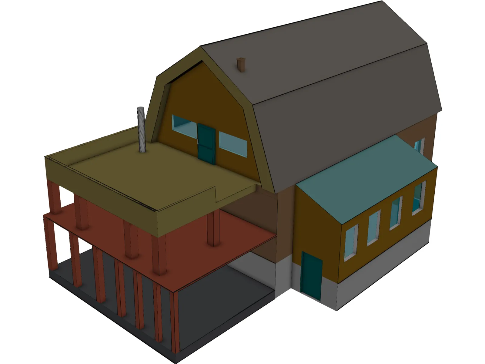 Russian Village House 3D Model