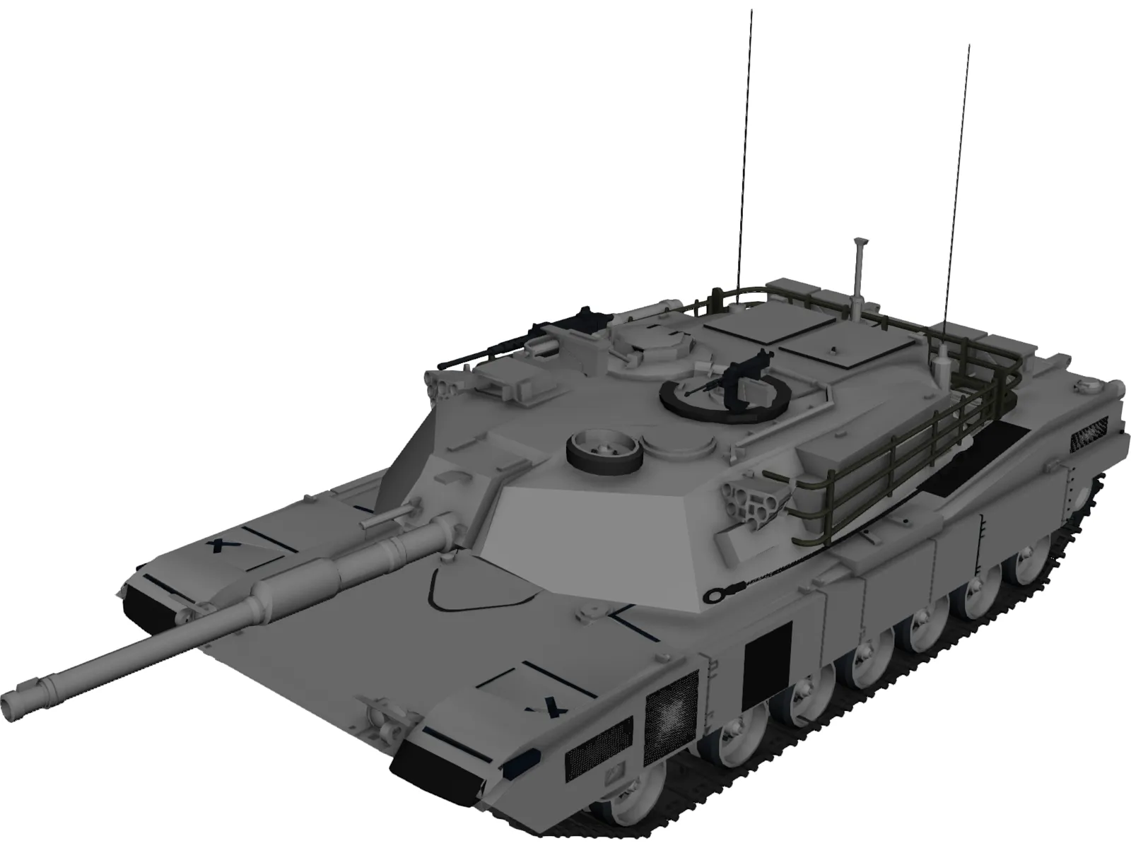 M1A2 Abrams Battle Tank 3D Model
