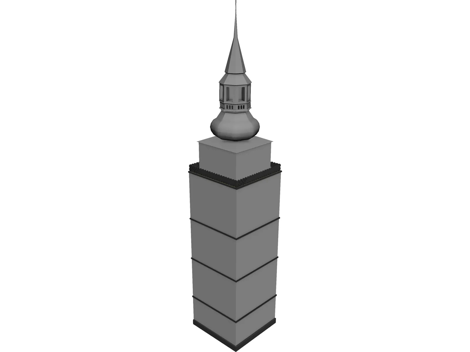 Nizna City Tower of Church 3D Model