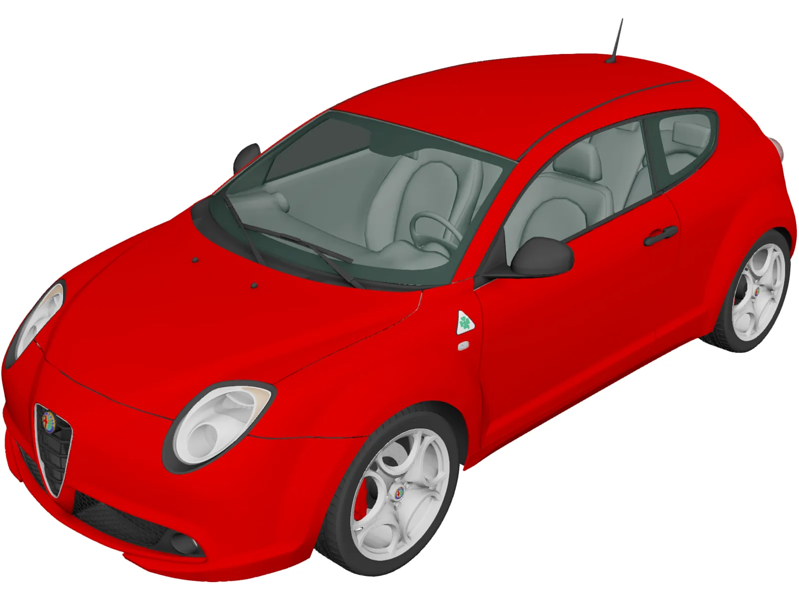 Alfa Romeo MiTo Quadrifoglio Verde (2014) 3D Model