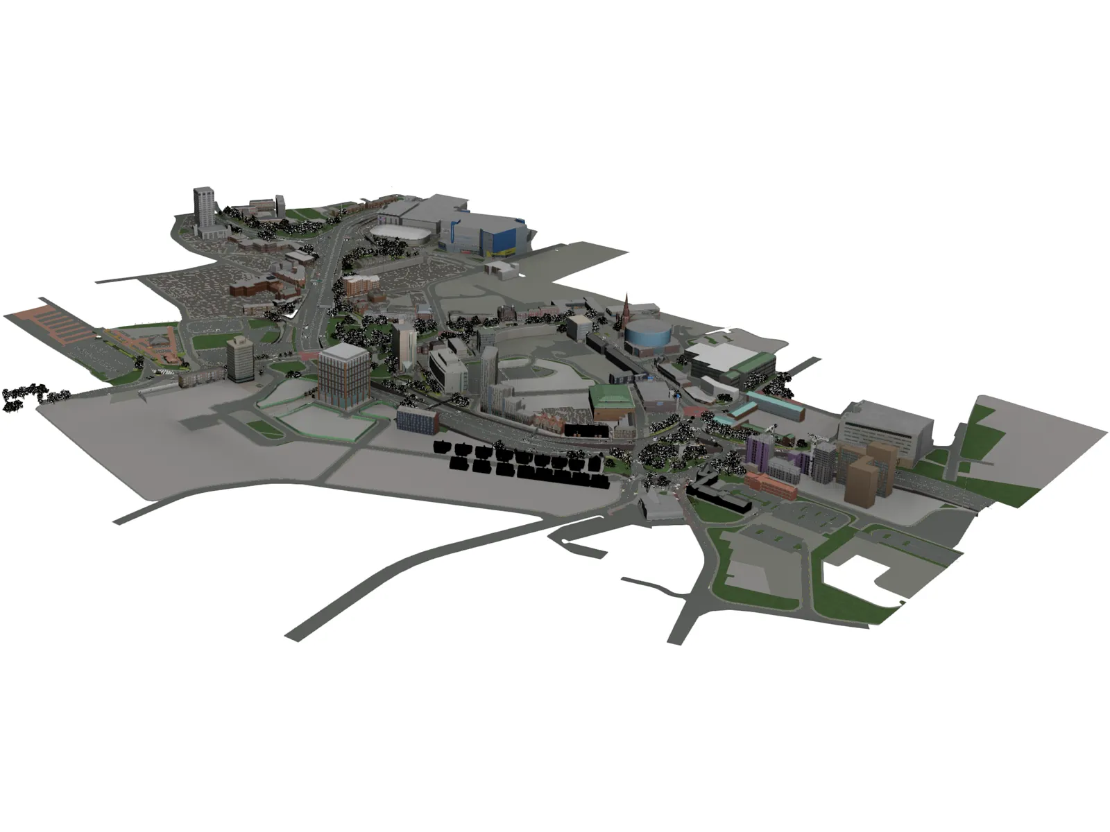 Warwick City, UK 3D Model