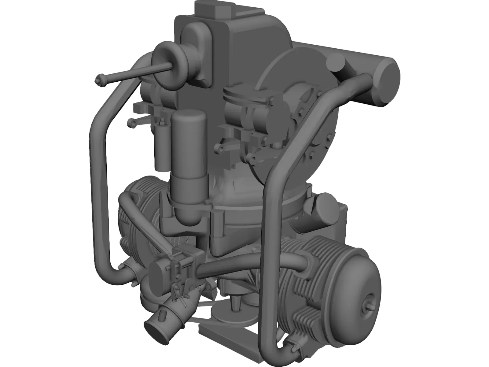 Citroen 2CV Engine 3D Model