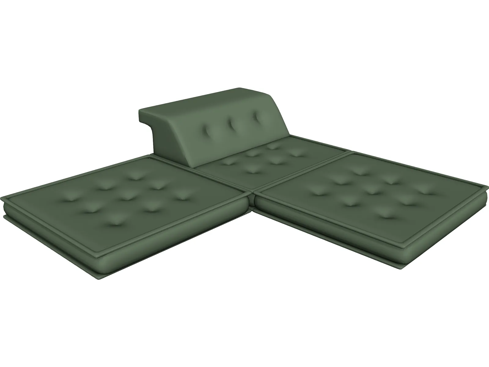 Floor Futon and Pillows 3D Model