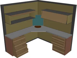 Complete Office Module 3D Model