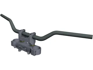 KTM 990 Top Fork Plate CAD 3D Model