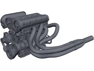 4-Cylinder 2L Engine CAD 3D Model