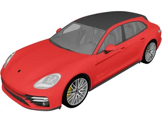 Porsche Panamera Turbo S Sport Turismo (2021) 3D Model