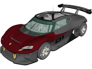 Porsche Mission R Concept (2021) 3D Model