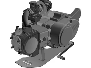Pit-Bike Engine 125cm3 CAD 3D Model