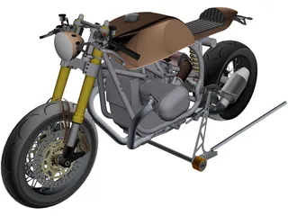 BMW R1100 Cafe Racer CAD 3D Model