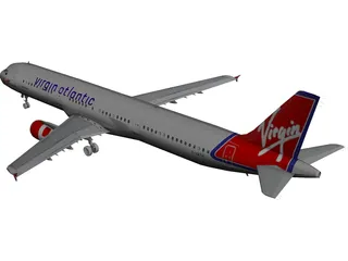 Airbus A321 Virgin Atlantic 3D Model