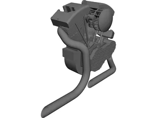 Harley Davidson Engine CAD 3D Model