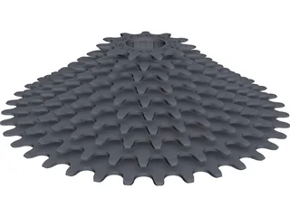 Rear Cassette 10-speed 11-38 CAD 3D Model