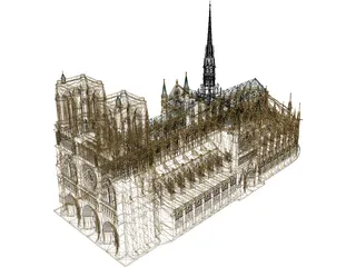 Cathedral Notre Dame 3D Model
