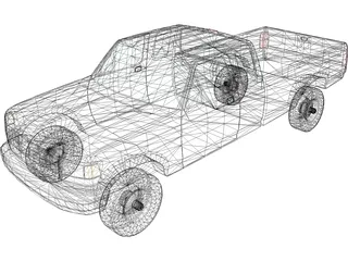 Ford F-350 Pickup Extended Cab (1993) 3D Model