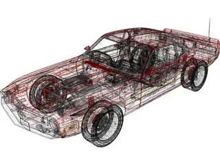 Ford Mustang GT500 (1969) 3D Model