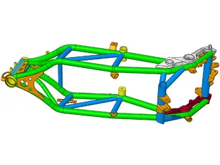 Enduro Motorcycle Frame 3D Model
