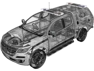 Holden Colorado SpaceCab Divisional Van (2018) 3D Model