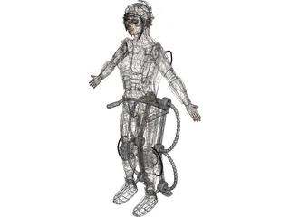 Woman Warrior Futuristic 3D Model