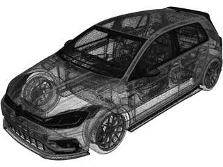 Volkswagen Golf GTI (2019) 3D Model
