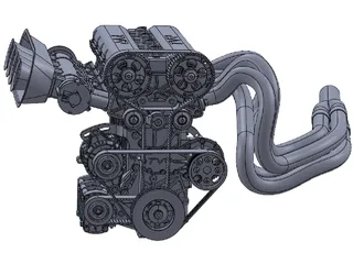 4-Cylinder 2L Engine 3D Model
