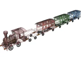 Ancient Train 3D Model