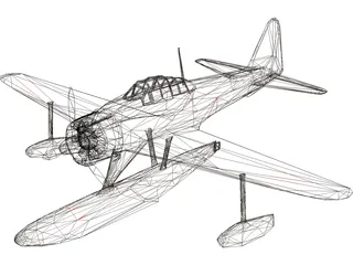 A6M2 Rufe Zero Nakajima zeke Floatplane 3D Model