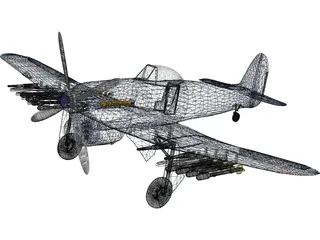 Hawker Typhoon 3D Model