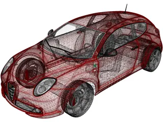 Alfa Romeo MiTo Quadrifoglio Verde (2014) 3D Model