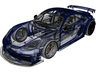 Porsche 718 Cayman GT4 Clubsport (2019) 3D Model