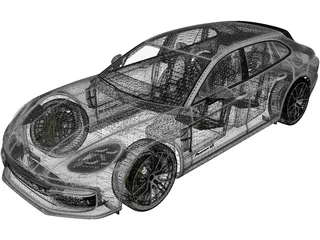 Porsche Panamera 4 E-Hybrid Sport Turismo (2021) 3D Model