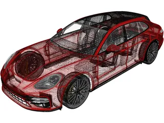 Porsche Panamera Turbo S Sport Turismo (2021) 3D Model