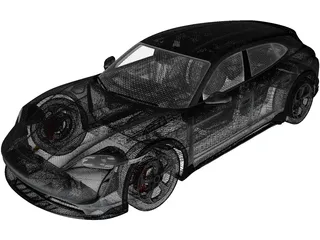 Porsche Taycan 4S Cross Turismo (2021) 3D Model