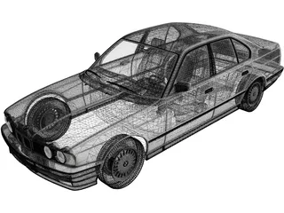 BMW 525i Sedan [E34] (1988) 3D Model