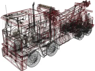 Kenworth K100 Fire Wrecker 3D Model