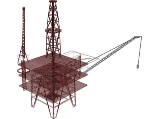 Oil Rig Sea 3D Model