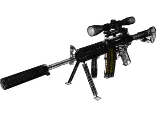 M4A1 Carabiner 3D Model