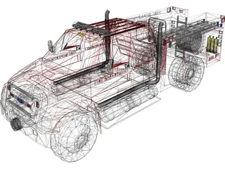 Ford F-650 Firetruck 3D Model