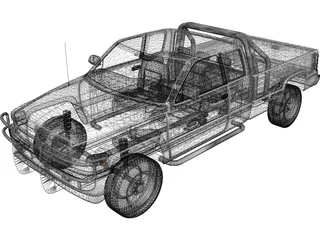 Dodge Ram Extended Cab (1996) 3D Model
