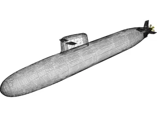 Scorpene Class submarine 3D Model