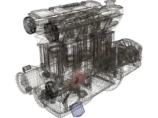V8 Engine 3D Model