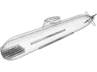 German 212 class Uboat 3D Model