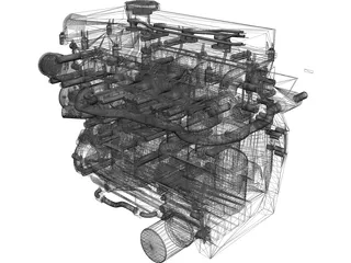Nissan SR20 Engine 3D Model