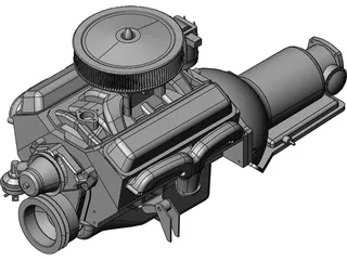 Chevrolet Chevelle V8 Engine 3D Model