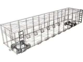 Railroad Coal Car 3D Model