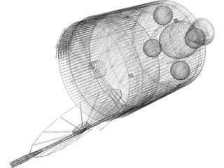 Hughes 376 Communications Satellite 3D Model