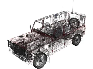 Land Rover Defender 110 Fire 3D Model